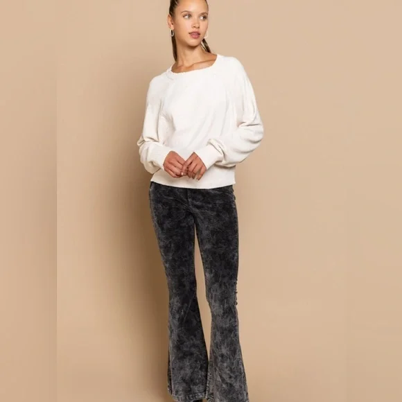 🔥sale POL Women’s Soft Pullover Backless Sweater - Cream- Sizes: S, M, L - Picture 6 of 8